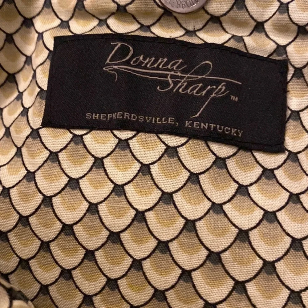 Donna Sharp shoulder tote bag patchwork quilted black & cream cottagecore - Picture 8 of 11